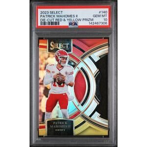 2023 SELECT #140 PATRICK MAHOMES II DIE-CUT RED & YELLOW PRIZM - PSA 10 GEM